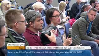 Henriette Reker: Pressekonferenz zur Messerattacke auf Kölns Bürgermeisterkandidatin am 17.10.2015