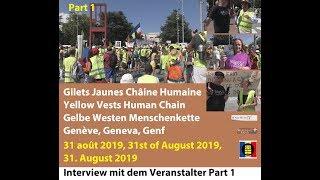 Gilets Jaunes Menschenkette, UN-Gebäude Genf 20190831 Part 1